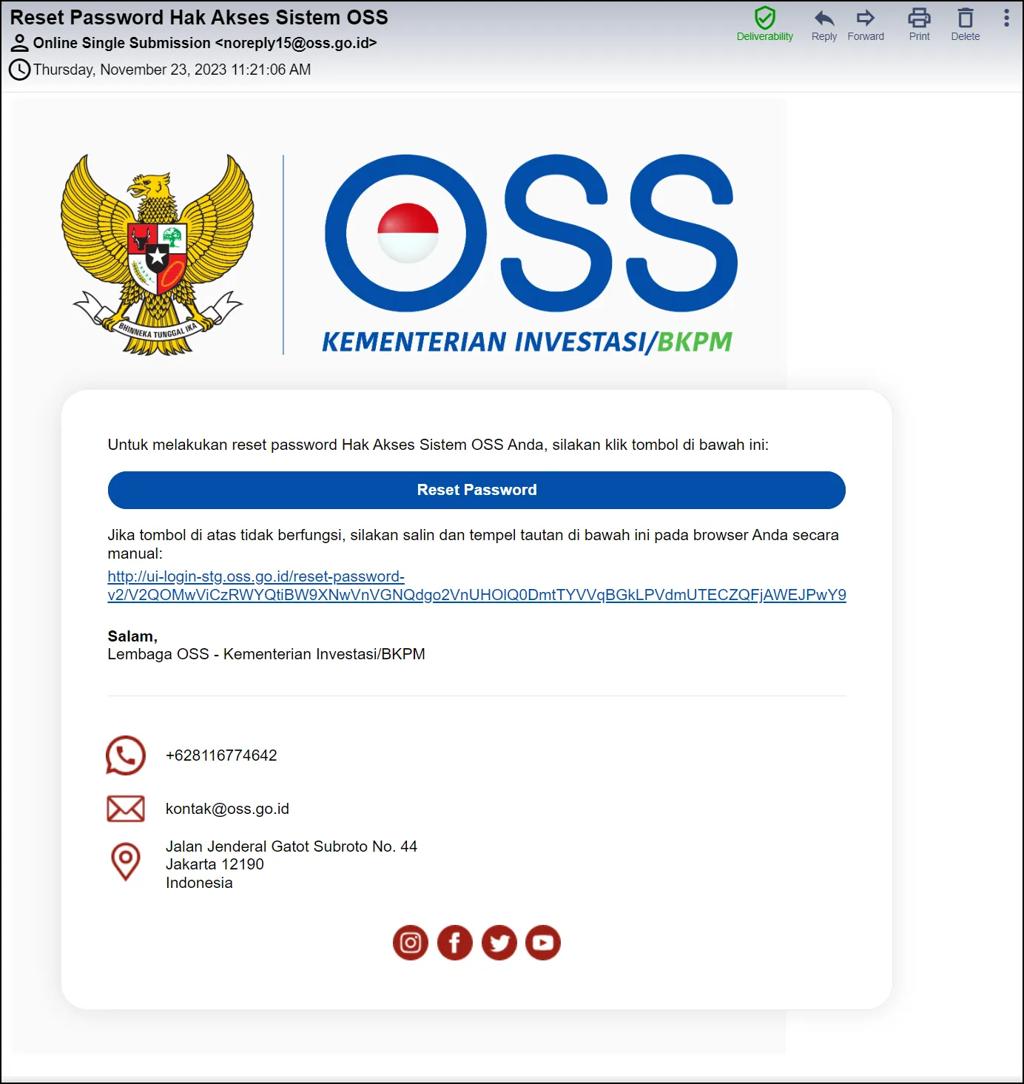 jasa lupa username dan password oss rba tidak bisa login