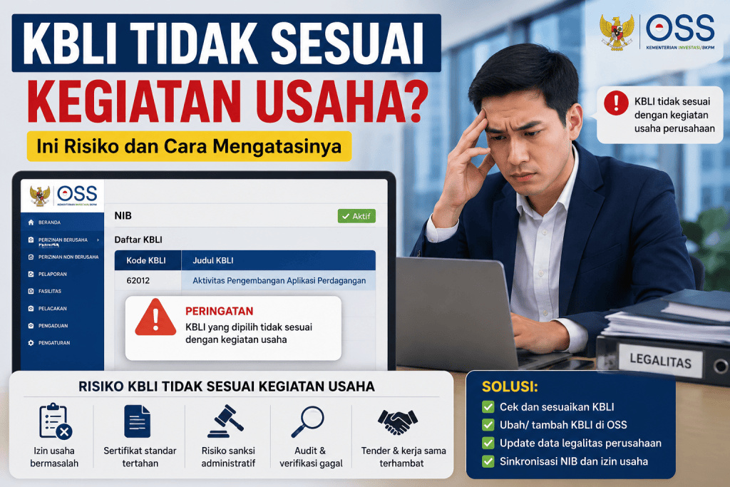 KBLI tidak sesuai kegiatan usaha di OSS