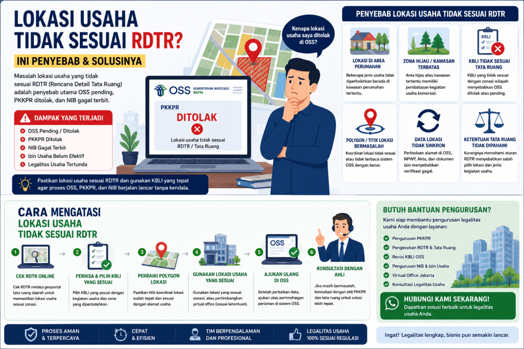 Lokasi usaha tidak sesuai RDTR menyebabkan OSS dan PKKPR bermasalah