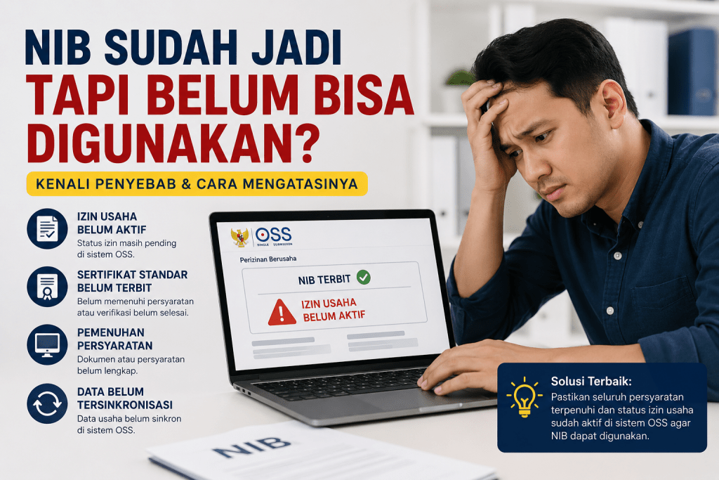 NIB sudah jadi tapi belum bisa digunakan