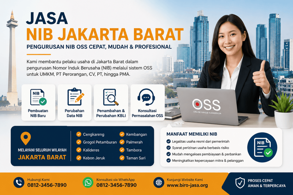 Jasa NIB Jakarta Barat untuk pengurusan NIB OSS perusahaan dan UMKM