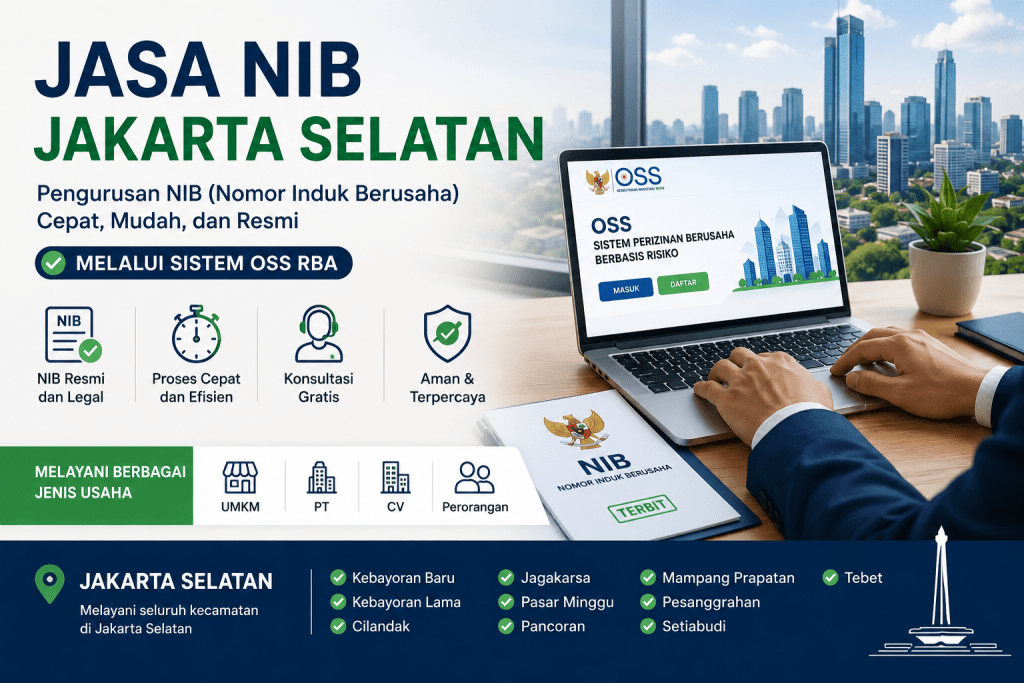 Jasa NIB Jakarta Selatan untuk pengurusan Nomor Induk Berusaha OSS RBA