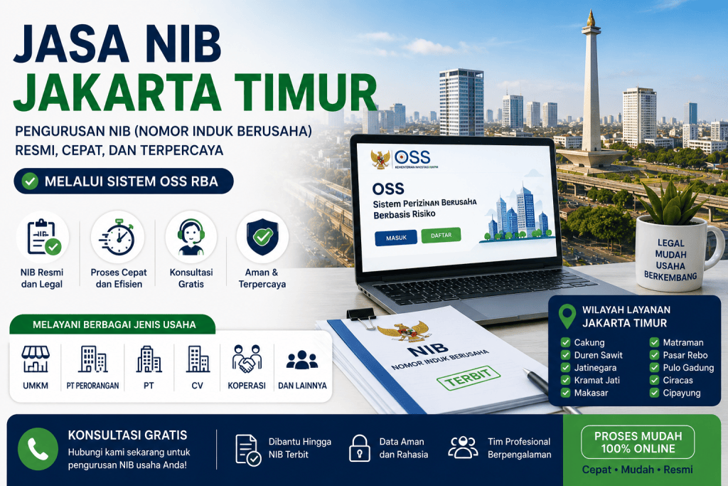 Jasa NIB Jakarta Timur untuk pengurusan Nomor Induk Berusaha OSS RBA