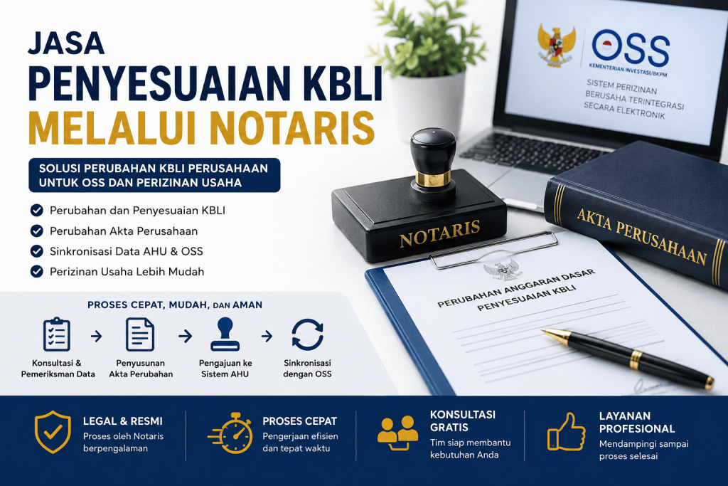 Penyesuaian KBLI melalui notaris untuk perubahan akta perusahaan dan OSS