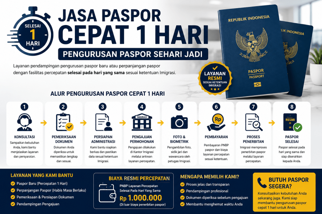 Jasa pengurusan paspor cepat dengan layanan percepatan paspor 1 hari