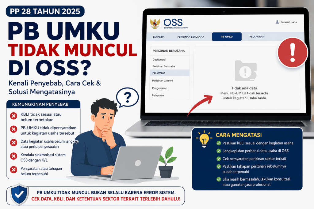 PB UMKU tidak muncul di OSS setelah PP 28 Tahun 2025